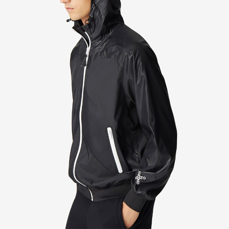 Sizing KENZO SS21 Black Long Sleeve Hooded Jacket FB55BL1511NG-99