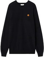KENZO SS21 Black Pullover Knit Sweater with Small Tiger Head Design. FB55PU5803TB-99 Order KENZO SS21 Black Pullover Knit Sweater with Small Tiger Head Design. FB55PU5803TB-99
