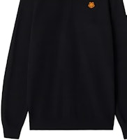 KENZO SS21 Black Pullover Knit Sweater with Small Tiger Head Design. FB55PU5803TB-99 Sizing KENZO SS21 Black Pullover Knit Sweater with Small Tiger Head Design. FB55PU5803TB-99