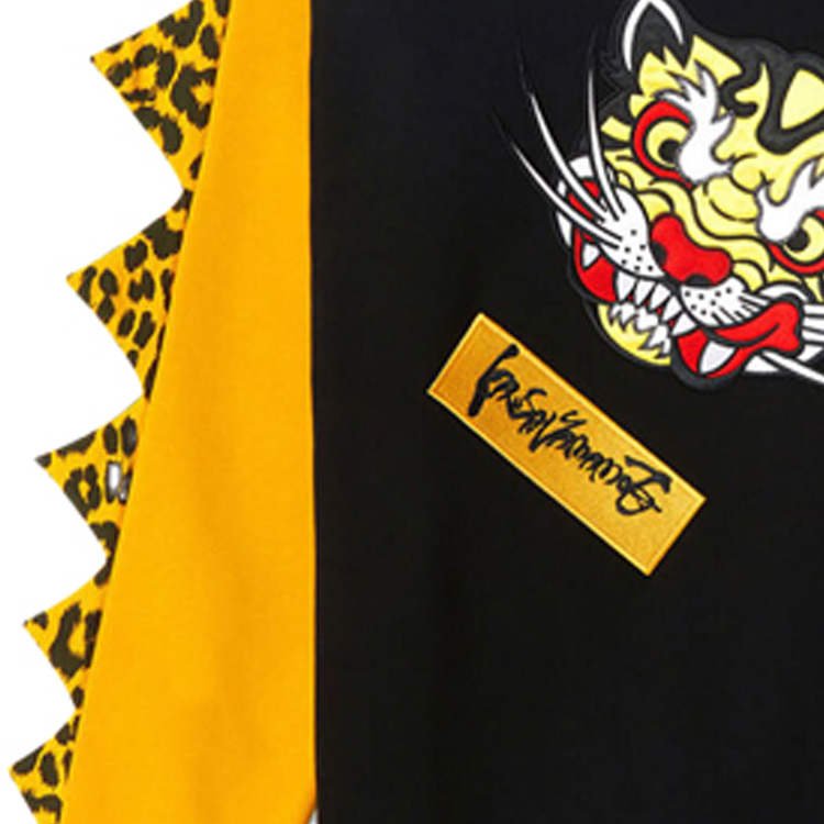 KENZO SS21 Black Tiger-Leopard Print Colorblock Raglan Sweatshirt FB55SW3624MH-99 圖 8