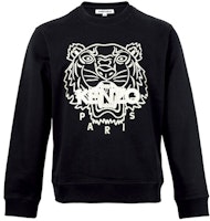 KENZO SS21 Black Tiger Embroidered Crewneck Long Sleeve Sweatshirt MS085SW1204MP-99 KENZO SS21 Black Tiger Embroidered Crewneck Long Sleeve Sweatshirt MS085SW1204MP-99