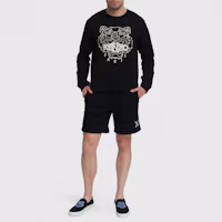Shop KENZO SS21 Black Tiger Embroidered Crewneck Long Sleeve Sweatshirt MS085SW1204MP-99