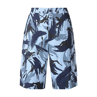 KENZO SS21 Blue Camouflage Print Casual Shorts FB55SH2341PC-67