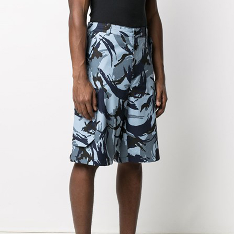 Purchase KENZO SS21 Blue Camouflage Print Casual Shorts FB55SH2341PC-67