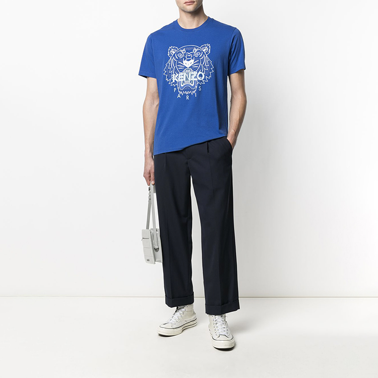 KENZO SS21 Blue T-Shirt with Tiger Print Design FB55TS0204YA-71 圖 5