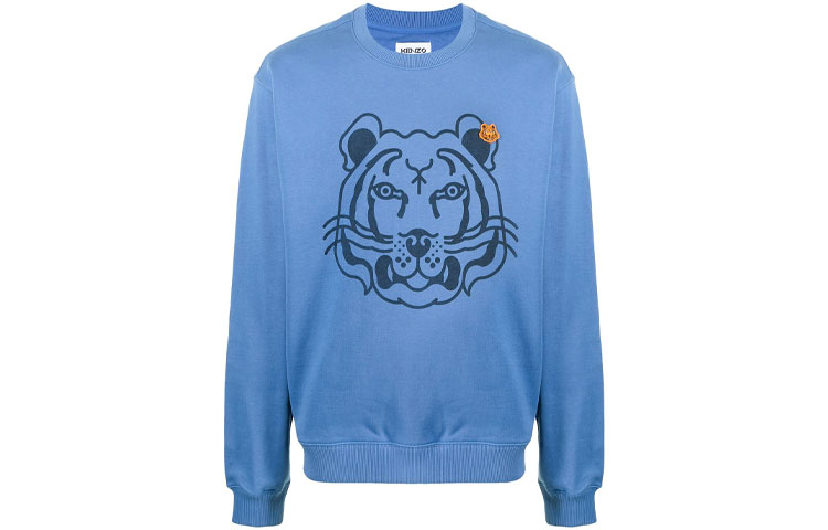 KENZO SS21 Blue Tiger Embroidered Cartoon Crewneck Sweatshirt. FB65SW0054MO-72 圖 2