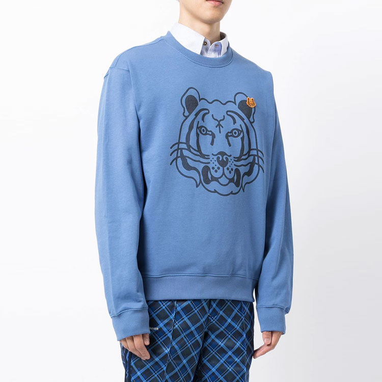 KENZO SS21 Blue Tiger Embroidered Cartoon Crewneck Sweatshirt. FB65SW0054MO-72 圖 4