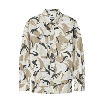 KENZO SS21 Camouflage Pattern Print Loose Long Sleeve Shirt. FB55CH5021PC-02