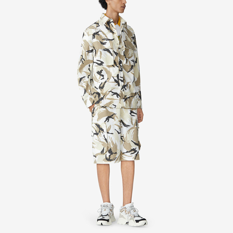 Lookbook KENZO SS21 迷彩图案印花宽松长袖衬衫. FB55CH5021PC-02