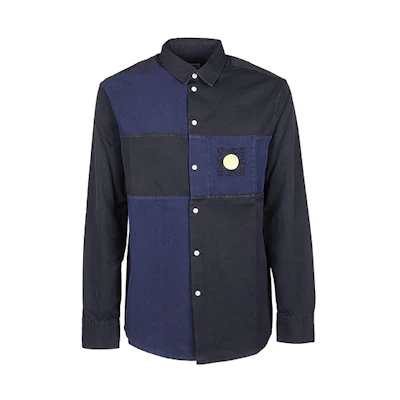 KENZO SS21 Casual Long Sleeve Shirt Black/Blue. F955CH6081LE-99