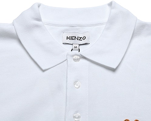 겐조 SS21 클래식 타이거 헤드 화이트 반팔 자수 폴로 셔츠 FA65PO0014PU-01 Details for 겐조 SS21 클래식 타이거 헤드 화이트 반팔 자수 폴로 셔츠 FA65PO0014PU-01