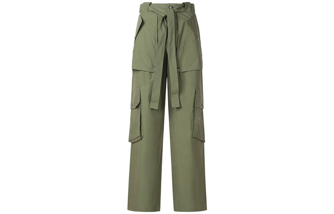 KENZO SS21 Cotton Drawstring Cargo Pants Light Military Green FB55PA4319SA-49