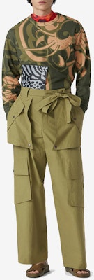KENZO SS21 Cotton Drawstring Cargo Pants Light Military Green FB55PA4319SA-49 Purchase KENZO SS21 Cotton Drawstring Cargo Pants Light Military Green FB55PA4319SA-49