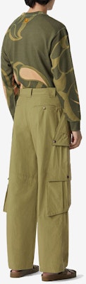 KENZO SS21 Cotton Drawstring Cargo Pants Light Military Green FB55PA4319SA-49 Details for KENZO SS21 Cotton Drawstring Cargo Pants Light Military Green FB55PA4319SA-49