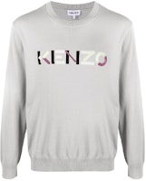 KENZO SS21 Crewneck Sweater with Logo Embroidery Pattern Gray FB55PU5893LA-93 KENZO SS21 Crewneck Sweater with Logo Embroidery Pattern Gray FB55PU5893LA-93