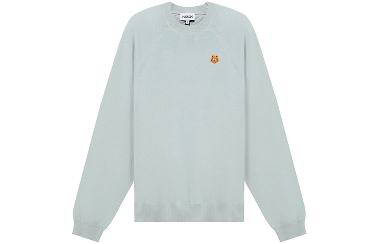 Order KENZO SS21 Baju Rajut Kepala Harimau Sulam Abu-Abu Hijau FB55PU5813TB-61