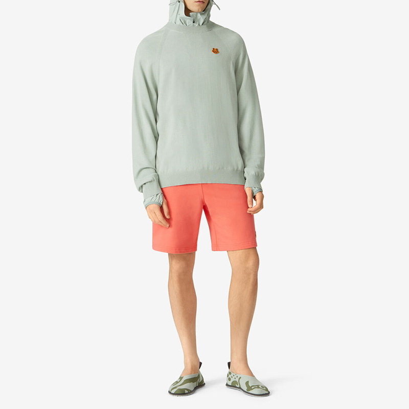 Shop KENZO SS21 Baju Rajut Kepala Harimau Sulam Abu-Abu Hijau FB55PU5813TB-61