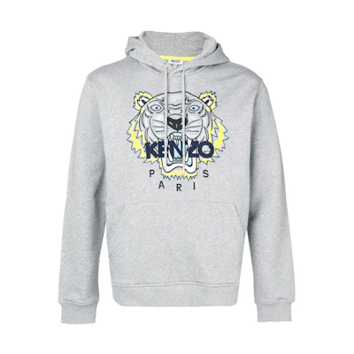 KENZO SS21 Embroidered Tiger Logo Hoodie Gray () F955SW4154XA-94