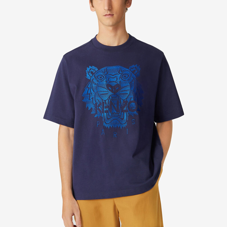 KENZO SS21 Embroidered Tiger Logo Relaxed T-Shirt Navy Blue FB55TS0694YF-76 圖 3