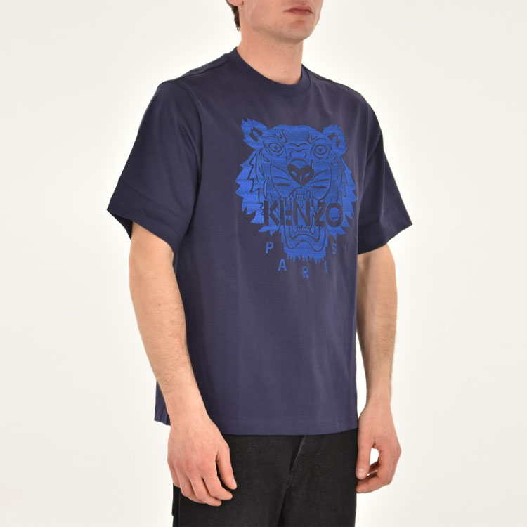 KENZO SS21 Embroidered Tiger Logo Relaxed T-Shirt Navy Blue FB55TS0694YF-76 圖 5