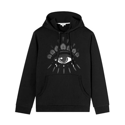 KENZO SS21 Eye Design Black Hoodie Long Sleeve F765SW4074XC-99
