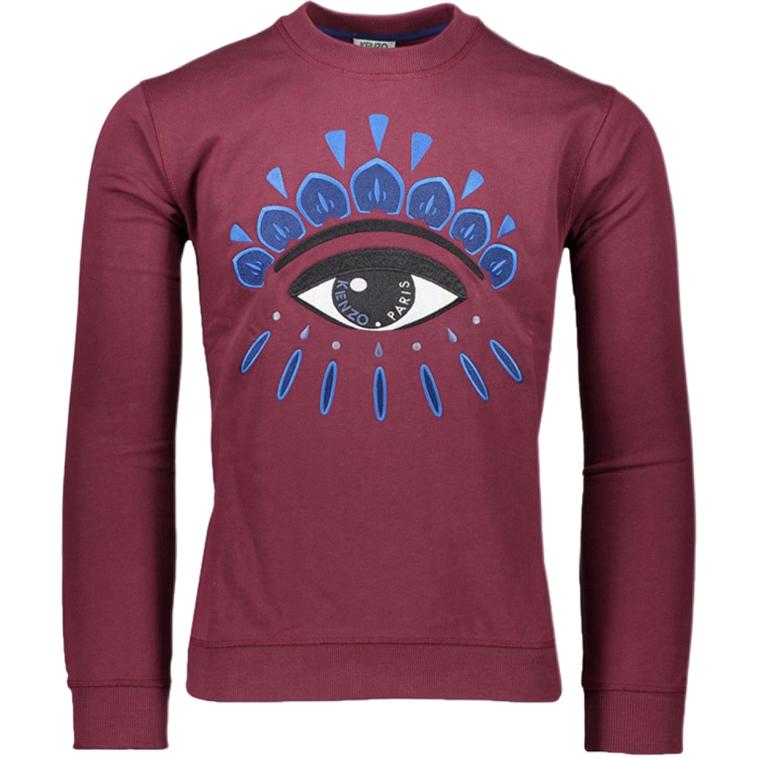 KENZO SS21 Eye Embroidered Pullover Sweatshirt Men’s Deep Red F965SW0554XC-23