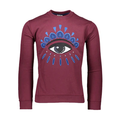 KENZO SS21 Eye Embroidered Pullover Sweatshirt Men’s Deep Red F965SW0554XC-23