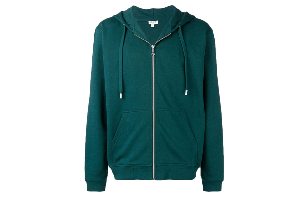 KENZO SS21 Green Cotton Zip-Up Hoodie Jacket F865BL7224MD-53