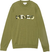 KENZO SS21 Green Logo Long Sleeve Knit Pullover Sweater. FB55PU5413LA-49 KENZO SS21 Green Logo Long Sleeve Knit Pullover Sweater. FB55PU5413LA-49