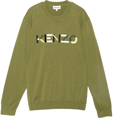 KENZO SS21 Sweater Rajut Hijau Logo Lengan Panjang. FB55PU5413LA-49 Order KENZO SS21 Sweater Rajut Hijau Logo Lengan Panjang. FB55PU5413LA-49