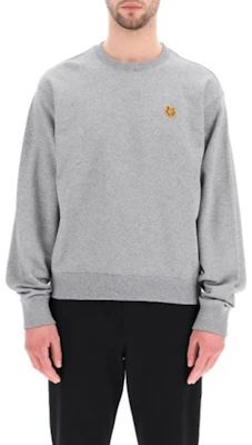 Kenzo SS21 Grey Crewneck Sweatshirt with Tiger Head Embroidery FB55SW0034ML-95 Shop Kenzo SS21 Grey Crewneck Sweatshirt with Tiger Head Embroidery FB55SW0034ML-95