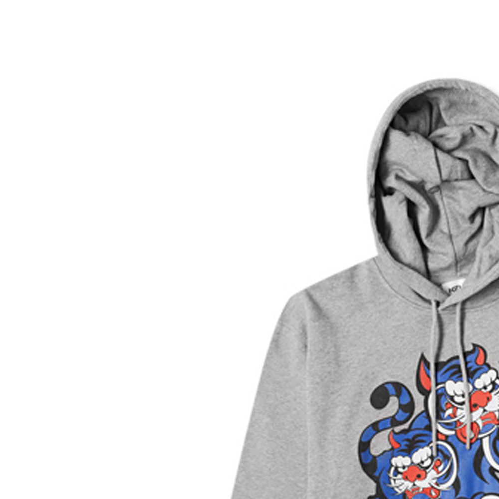 Details for KENZO SS21 灰色連帽衫 卡通三虎印花 FB55SW3234ML-95