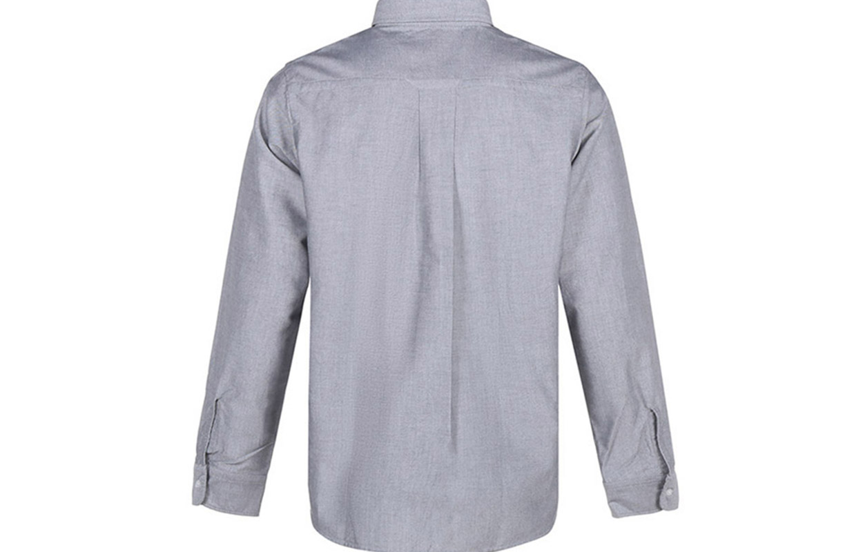 Lookbook KENZO SS21 グレー ルーズフィット ロングスリーブ シャツ 刺繍タイガーヘッド FB55CH4001LD-99