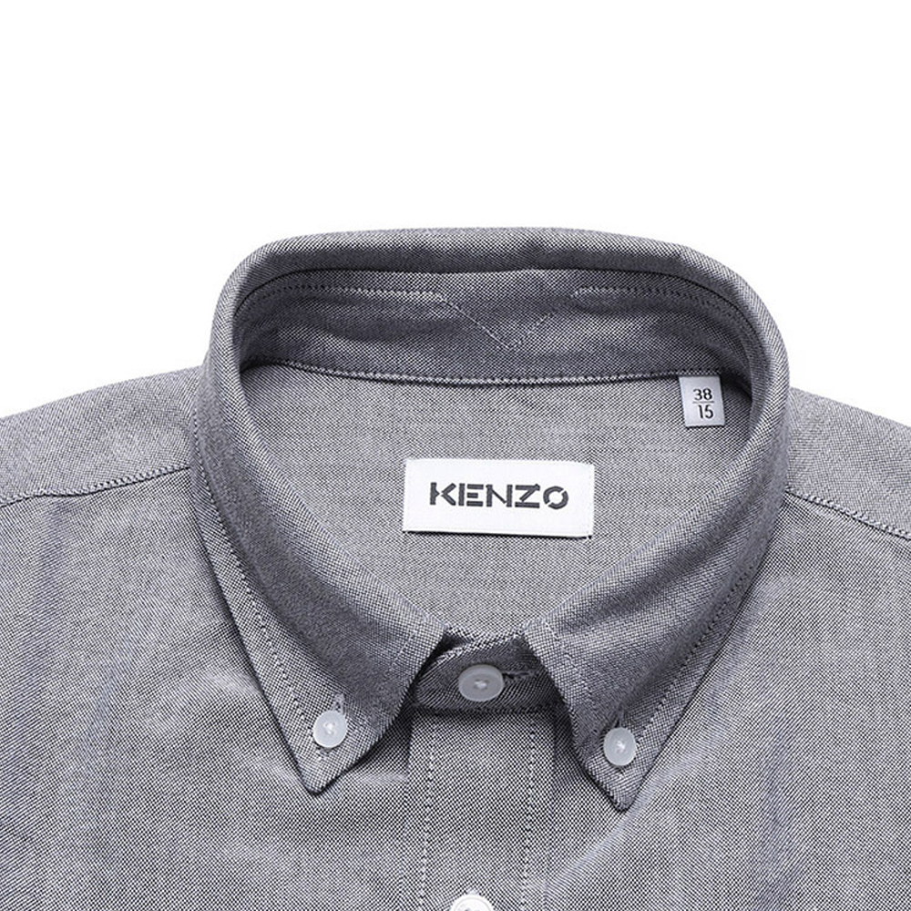 Details for KENZO SS21 グレー ルーズフィット ロングスリーブ シャツ 刺繍タイガーヘッド FB55CH4001LD-99