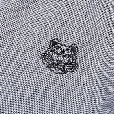 KENZO SS21 Grey Loose Fit Long Sleeve Shirt with Embroidered Tiger Head. FB55CH4001LD-99 Cheap KENZO SS21 Grey Loose Fit Long Sleeve Shirt with Embroidered Tiger Head. FB55CH4001LD-99