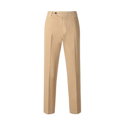 KENZO SS21 K Logo Beige Cotton Straight-Leg Casual Pants FB55PA3005AA-11