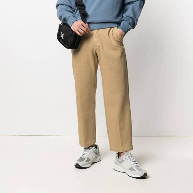 Purchase KENZO SS21 K Logo Beige Cotton Straight-Leg Casual Pants FB55PA3005AA-11