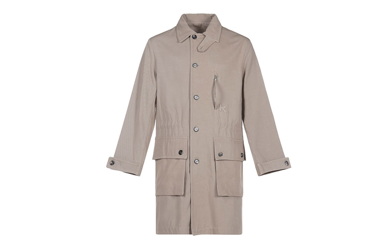 KENZO SS21 Khaki Cotton Straight-Cut Button Trench Coat. FB55MA0065AA-11 圖 2