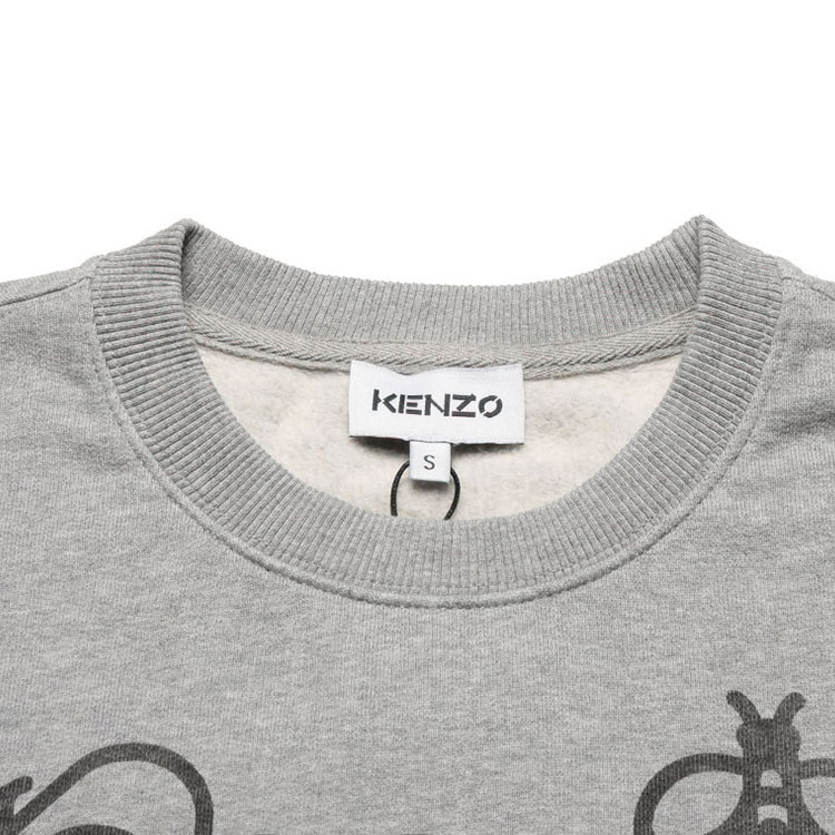 KENZO SS21 Letter Pattern Fleece Crewneck Sweatshirt Pearl Grey Winter Style FB55SW0184MO-94 圖 6