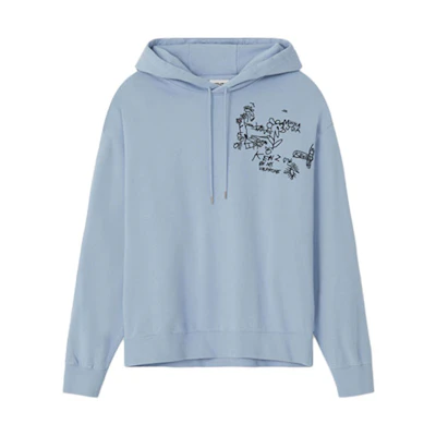 KENZO SS21 Light Blue Casual Hoodie Pullover Long Sleeve FB55SW5364MO-65