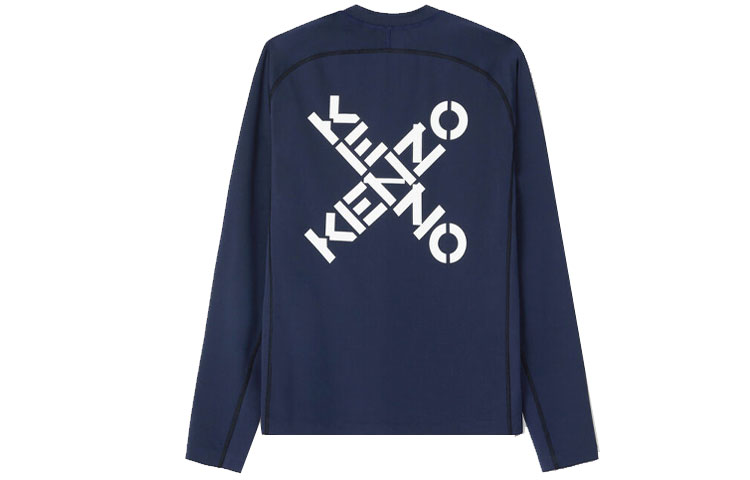 Lookbook KENZO SS21 小X刺繡藍色長袖圓領T恤 FB55TS0244JS-77
