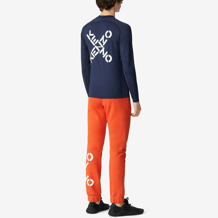 Purchase KENZO SS21 小X刺繡藍色長袖圓領T恤 FB55TS0244JS-77