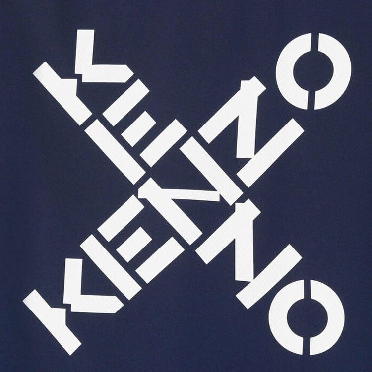 Sizing KENZO SS21 小X刺繡藍色長袖圓領T恤 FB55TS0244JS-77
