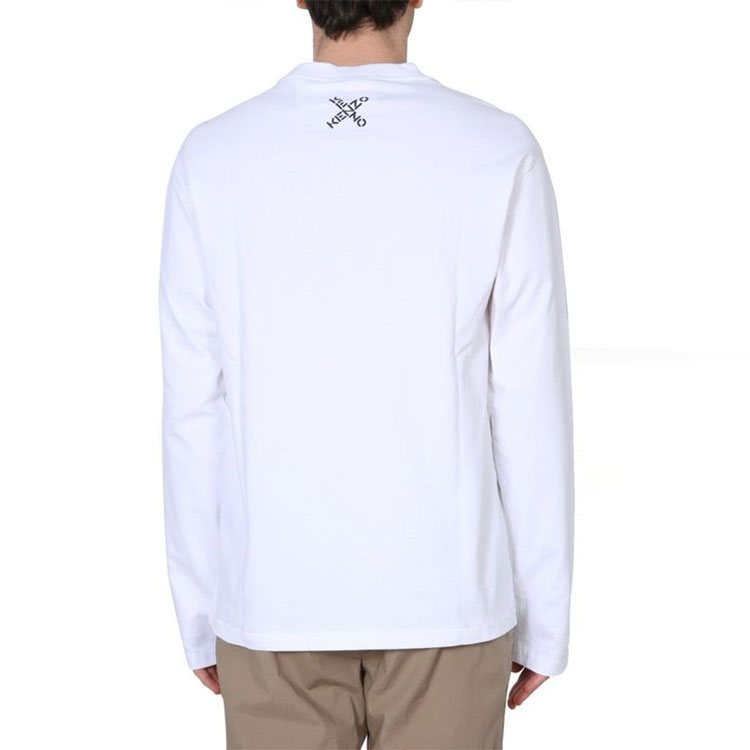 Purchase KENZO SS21 白色長袖Logo印花圓領T恤 FB55TS1534SK-01