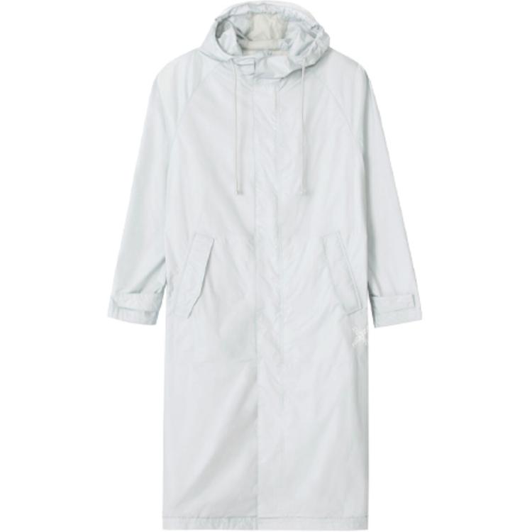 KENZO SS21 Logo Print Drawstring Hooded Long Sleeve Jacket Light Blue Men’s Coat FB55OU5601NJ-93