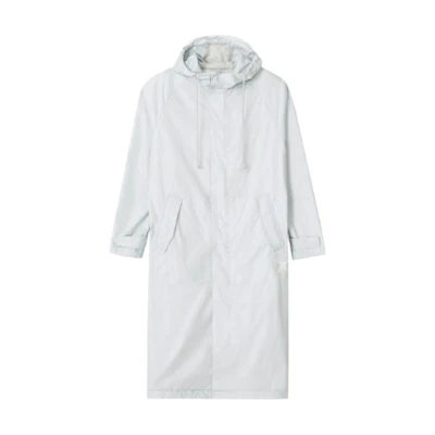 KENZO SS21 Logo Print Drawstring Hooded Long Sleeve Jacket Light Blue Men’s Coat FB55OU5601NJ-93