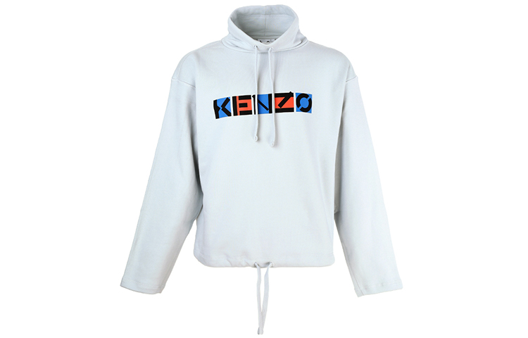 KENZO SS21 Logo Print Hoodie Light Gray FB55SW5494MS-93