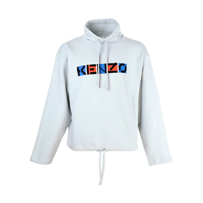 KENZO SS21 Logo Print Hoodie Light Gray FB55SW5494MS-93