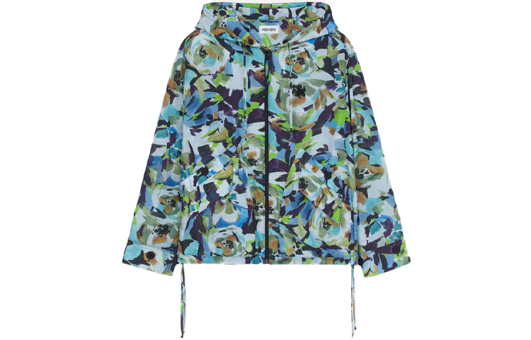 KENZO SS21 Logo Print Long-Sleeve Jacket with Buttoned Cuffs Multicolor Men FB65BL1709G1-72