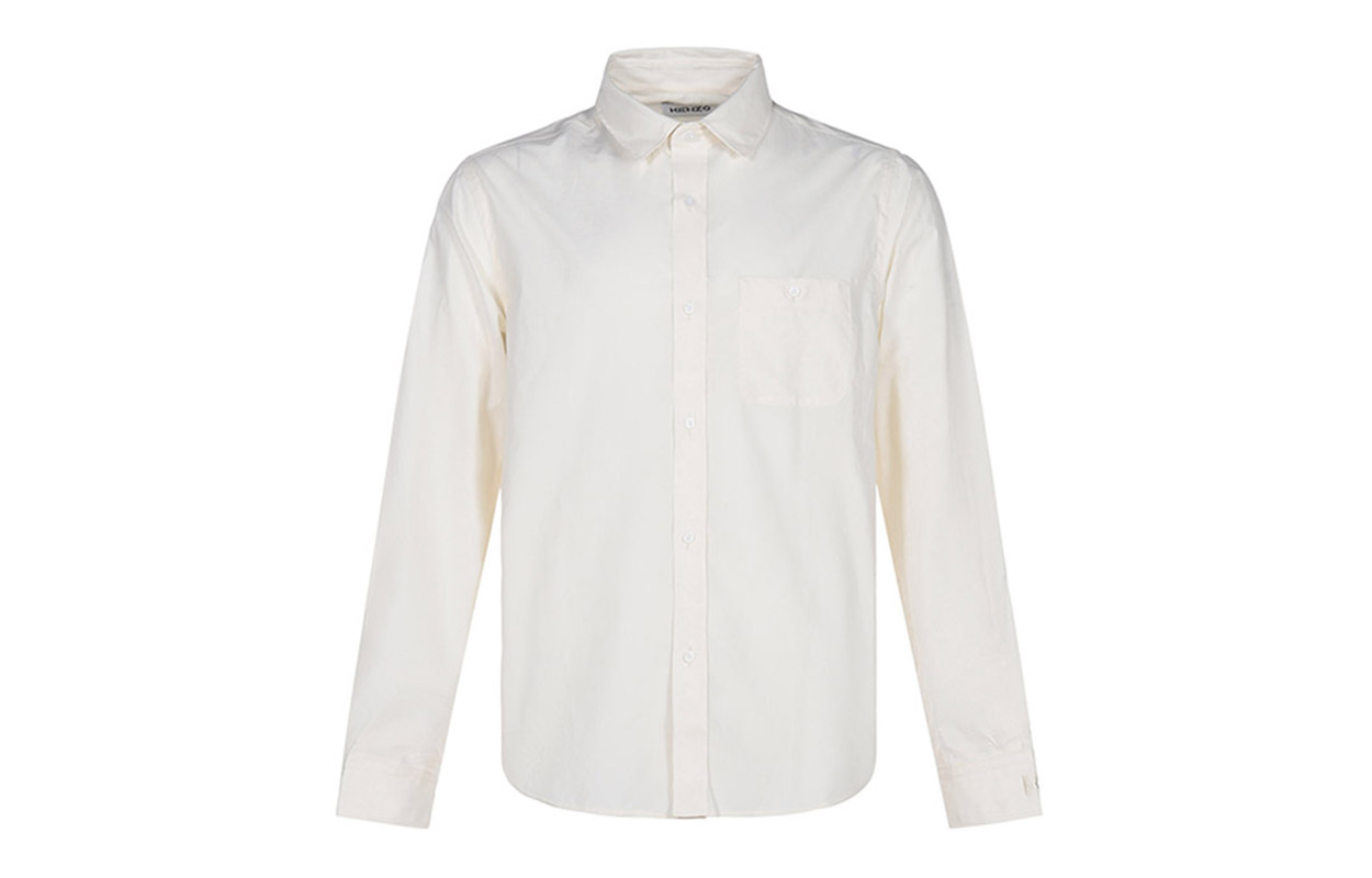 KENZO SS21 Long Sleeve Cotton Shirt Off-White FB55CH4019CW-03